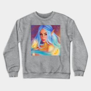 Cute Magic Elf Girl Mermaid Crewneck Sweatshirt